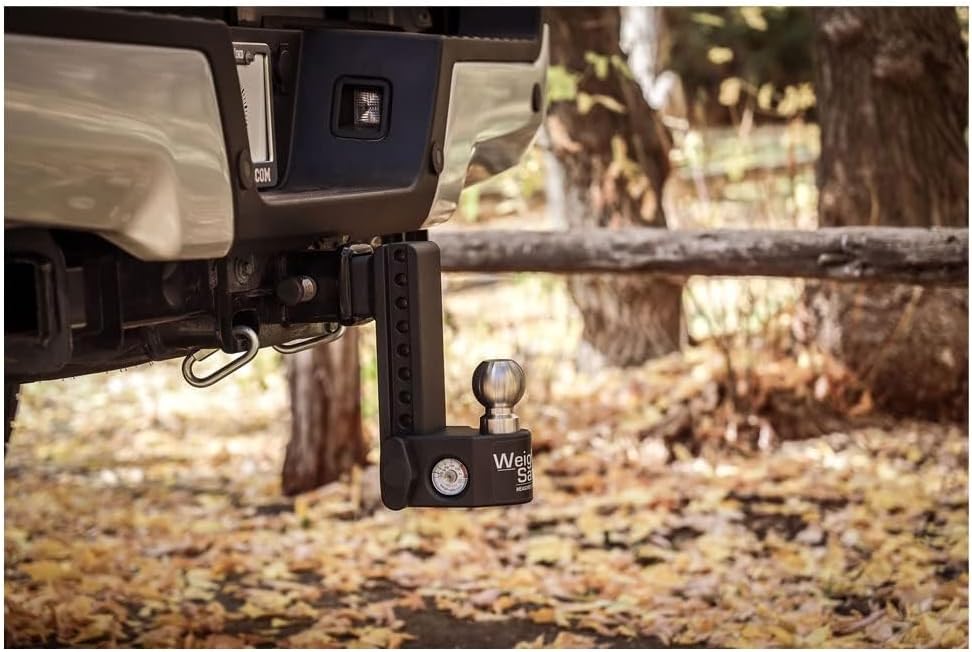 Weigh Safe Adjustable Trailer Hitch Ball Mount - 8" Adjustable Drop Hitch for 2.5" Receiver - Premium Heavy Duty Steel Trailer Tow Hitch with Built in Weight Scale for Anti Sway - 22,000 GTW