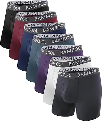 BAMBOO COOL Men's Ultra ComfortSoft Underwear, Moisture Wicking & Breathable No Ride Up Boxer Briefs with Fly, Multipack