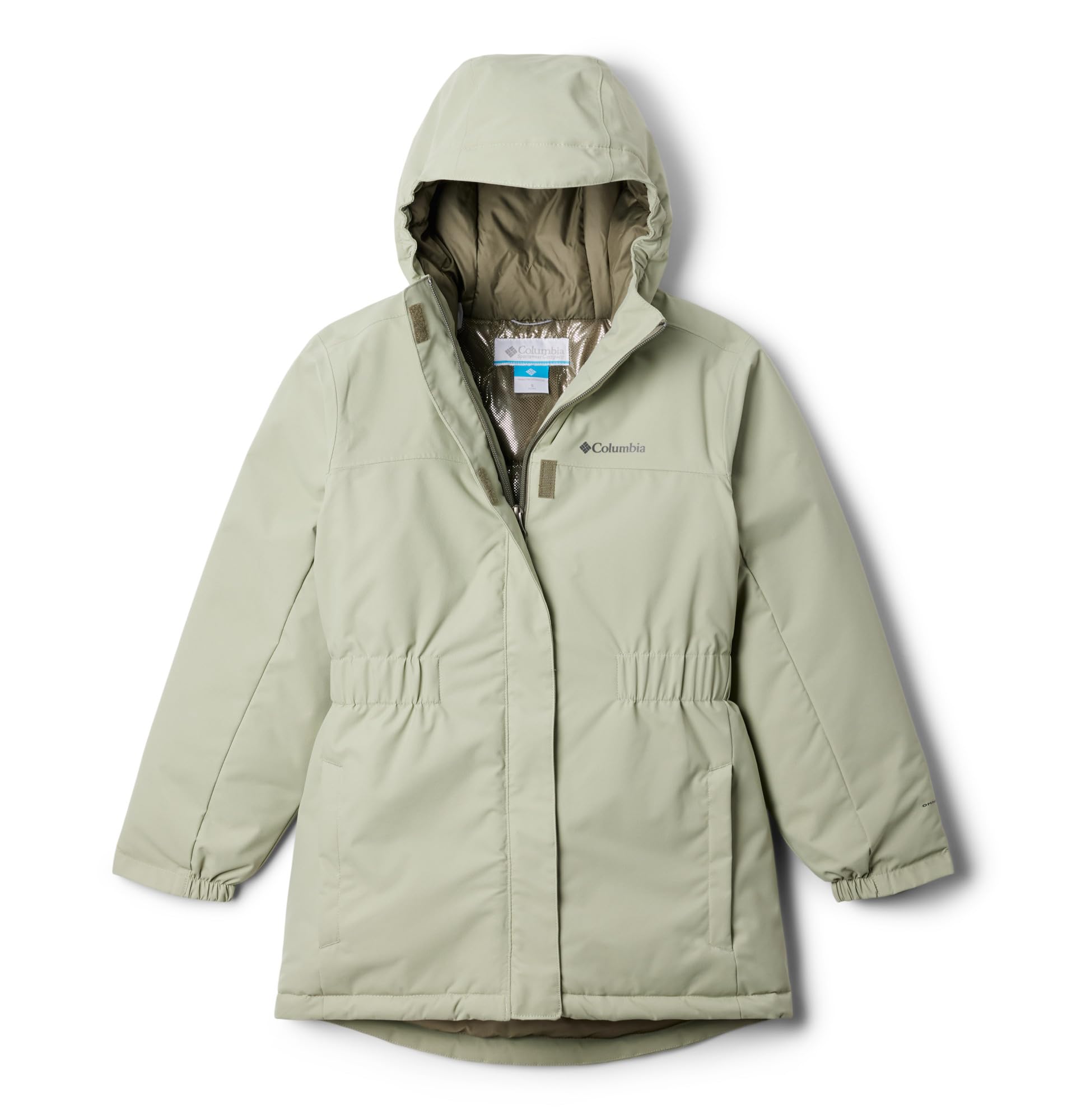 Columbia Sportswear Girls Green Columbia - ' Hikebound™ Ii Long Insulated Waterproof Hooded Jacket - Safari Xs Size (6-7 Years) Kids