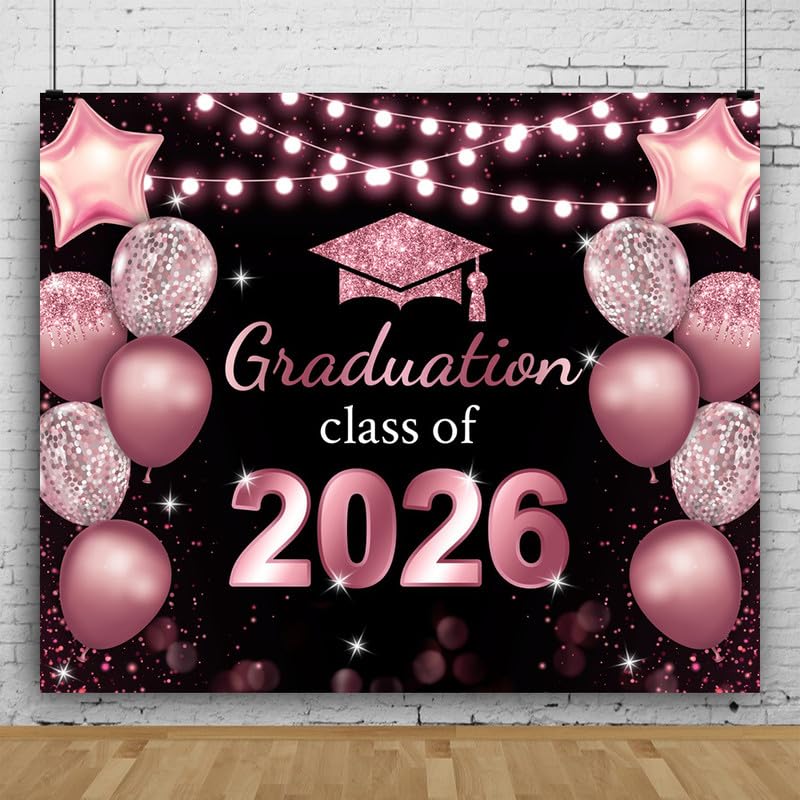 Fondo fotográfico graduación 10x8 pies rosa dorado miniatura 2