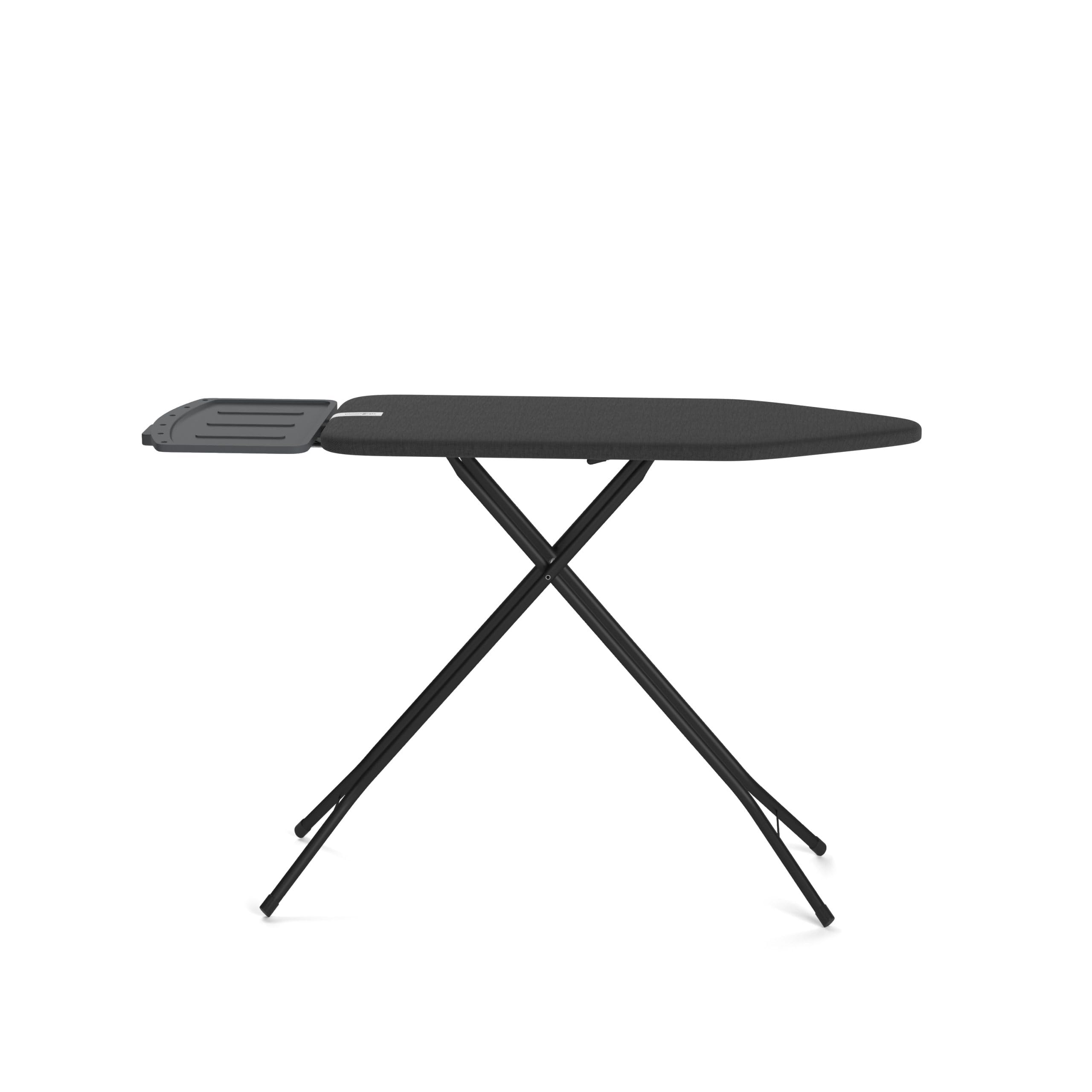 bügelbrett – Extra breites Bügelbrett für Dampfgenerator – 124x44 cm – Robust und stabil – Höhenverstellbar – Luxuriöses Bügelerlebnis – Farbe: Dust Grey