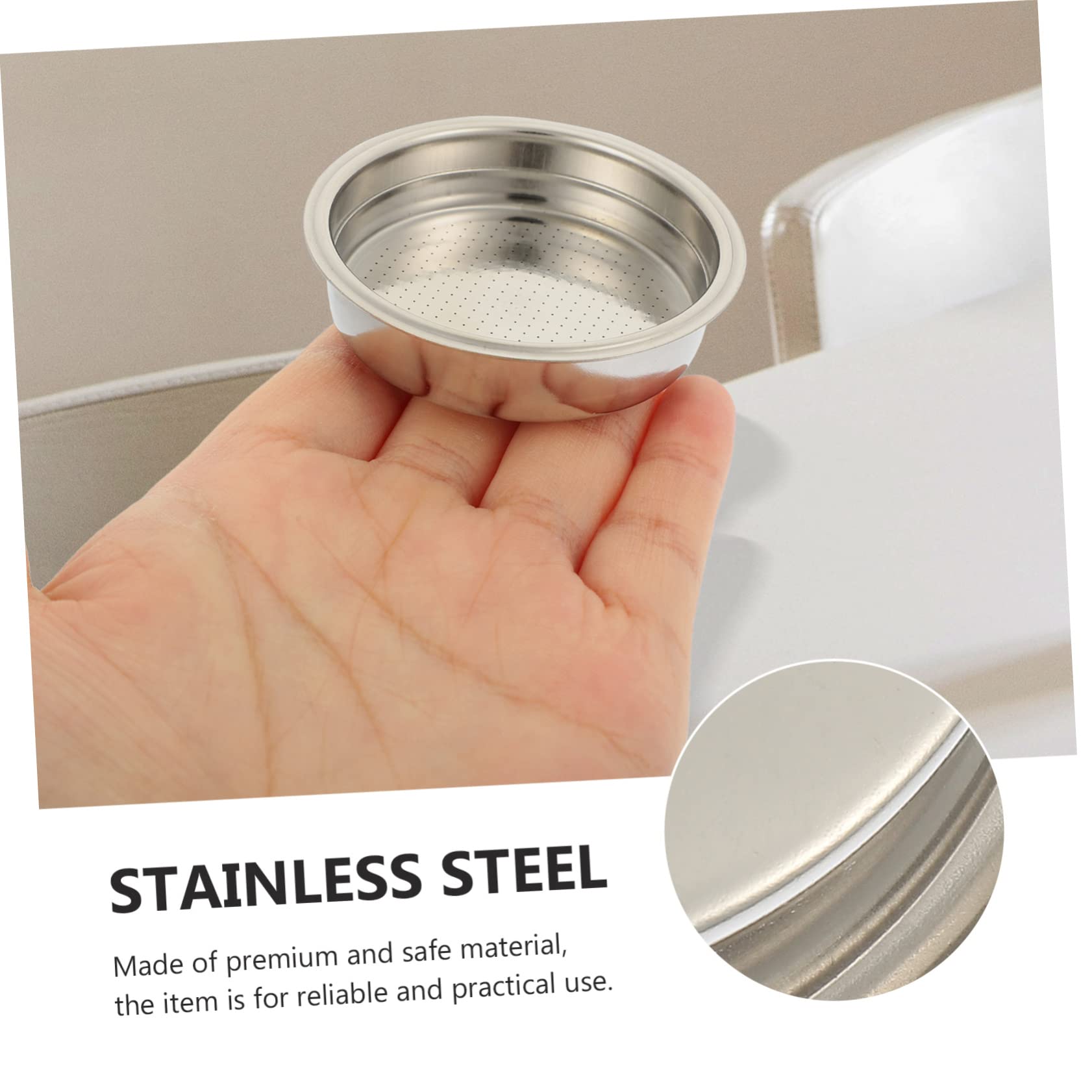 Housoutil 5 Filtros Para Cafetera Colador De Café Molido Cesta De Filtro De Acero Inoxidable Taza De Malla Fina Para Cafetera Espresso.