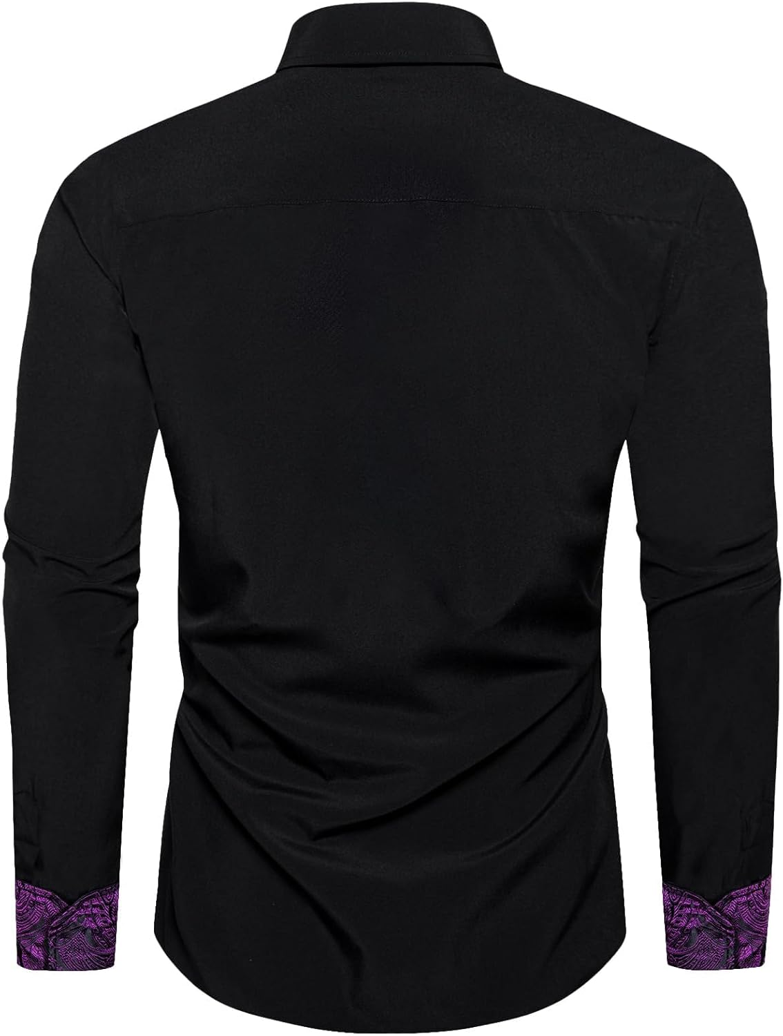 DiBanGu Mens Stretch Dress Shirt Long Sleeve Button Down Shirt Cotton Business Casual Shirts with Inner Contrast Wedding Prom - Image 3