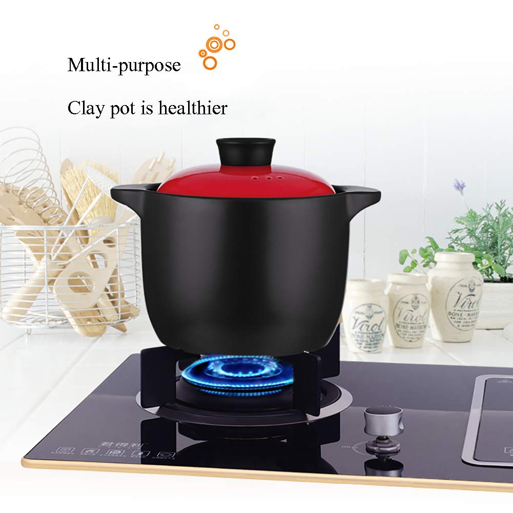 Hogar Braising Pan Cocotte,Coreano Guisada Cerámica Cazuela,Calor-resistente No-palo Cacerola Con Lid Amarillo 4 Litros