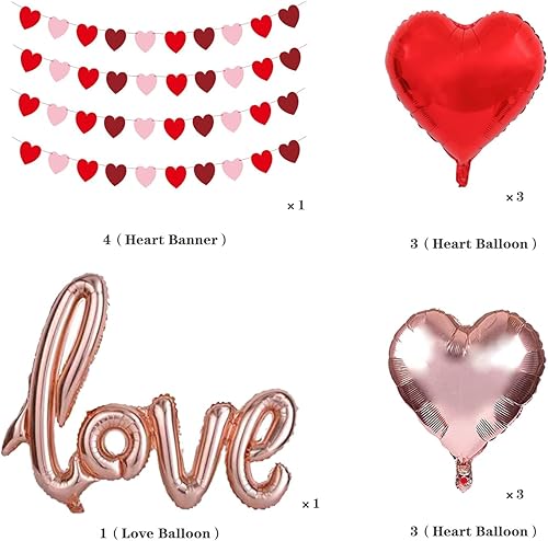 Miniatura 3 de Guirnalda de corazones para el día de San Valentín, guirnalda de globos para el día de San Valentín, decoración con globos de amor de 40 pulgadas,