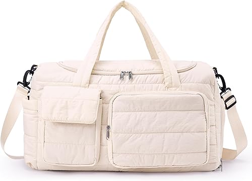 Miniatura 44 de Bolsa de Gimnasio Pequeña para Mujer, Bolsa de Lona de Viaje, Bolsa de Fin de Semana con Compartimento para Zapatos 09#Army Green