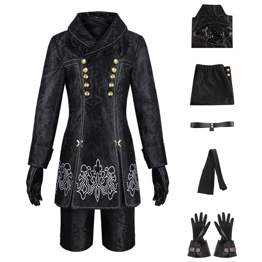 DEXSHUN Kostium 9S Cosplay 9 Syorha, mundury, peruka, kompletny zestaw na Halloween, karnawał, Cosplay, przebranie