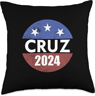 Cruz 2024 Election Button Vote '24 President Ted Cruz Throw Pillow