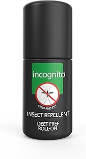 INCOGNITO Insect Repellent Roll on 50 ml - Maximum Strength, Vegan, DEET free formula - Mosquito Repellent and Effective On All Biting Insects - Travel Friendly - Bug Repellent Suitable for Humans, Transparent