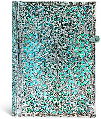 Maya Blue Journal: Lined Midi (Silver Filigree Collection)