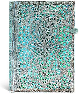 Maya Blue Journal: Lined Midi (Silver Filigree Collection)