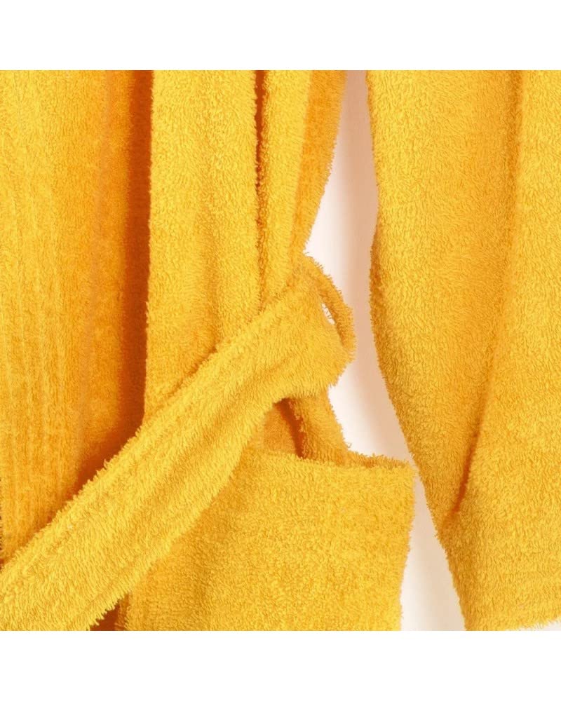 Caleffi - Albornoz con Capucha MINORCA | Máxima absorción | Colorantes no tóxicos certificados | Diseño Italiano Desde 1962, Amarillo Sol, M, algodón
