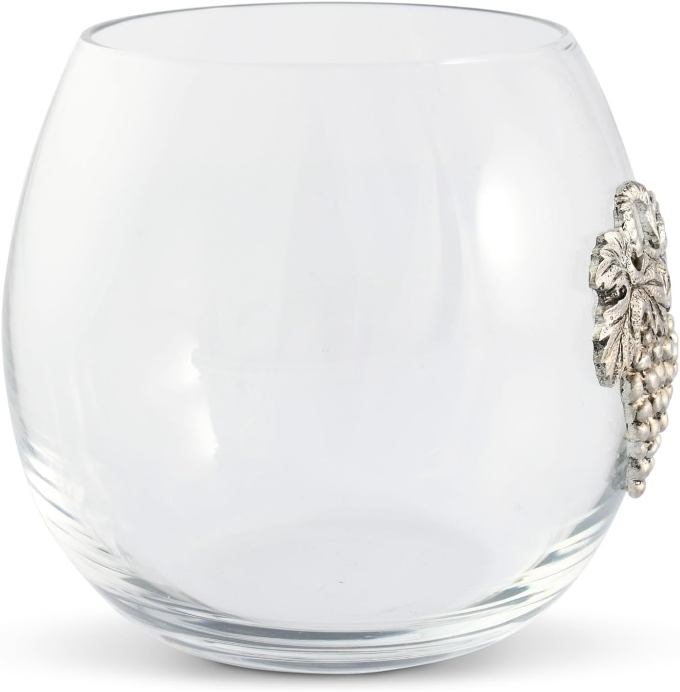 Vagabond House Grape Stemless Wine Glass, Hand-Blown Crystal, Vintage Style, Perfect for Red or White Wine, 12 Oz, 3.25" Tall - Sold as Single Glass