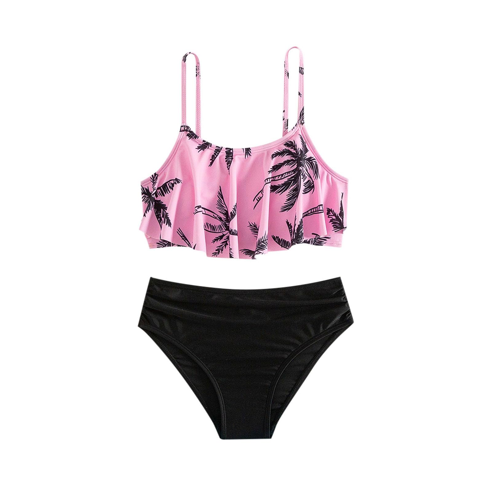 Wesaloes Traje De Baño De 2 Piezas Adolescente Bikinis De Niña Conjunto De Bikini para Niña Ropa Adolescente Bañador Niña Volante Bañador Piscina Niña