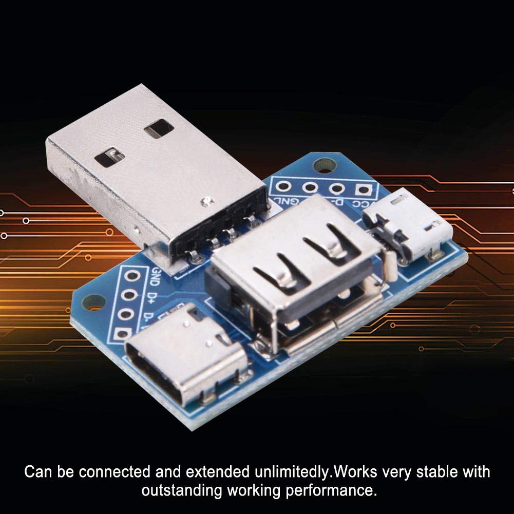 USBタイプBメスコネクタ DIPアダプタ ブレークアウトモジュール 10個