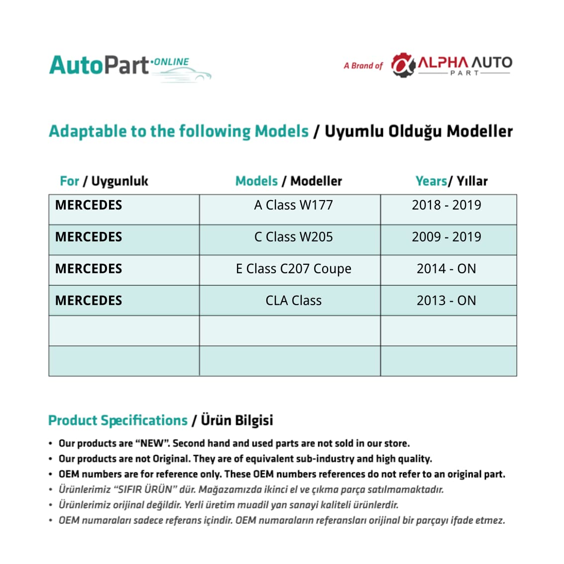 Kit di riparazione tetto apribile per Mercedes W205, W177, C, CLA, A, Classe E
