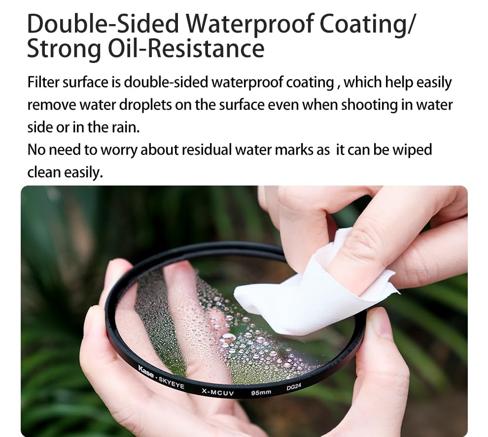 Filtro 105mm KASE Skyeye Tele MCUV óptico templado para proteger teleobjetivos de golpes 6