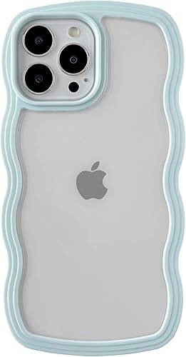 Miniatura 10 de Caseative Linda forma de marco de onda rizada a prueba de golpes, suave compatible con funda de iPhone (blanco, iPhone 13 Pro Max)