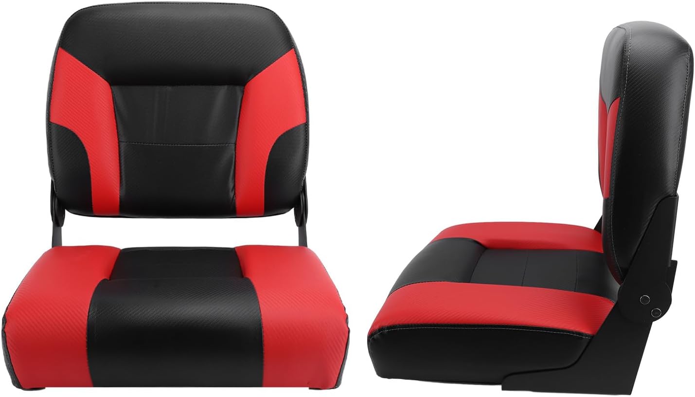 Acouto 2PCS Folding Boat with High Back Ergonomic Design for Pontoons and Yachts, Easy Installation Included