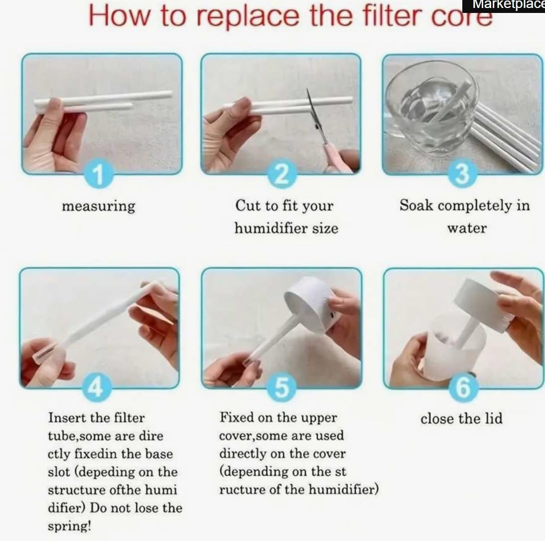 Replacement Diffuser Sticks for Aroma Humidifier, 10 Pack, White