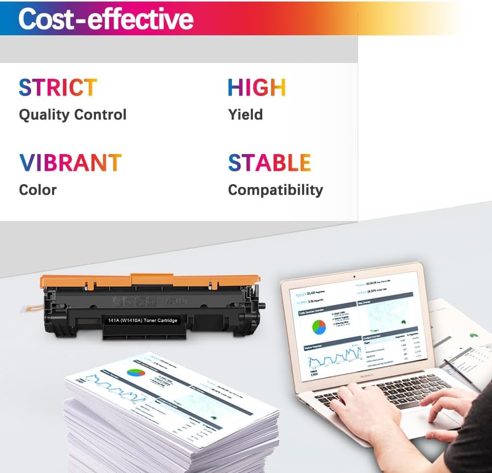 141A 141X Toner Cartridge High Yield (with Chip) Replacement for HP 141A 141X W1410A W1410X Black Toner for LaserJet M110w MFP M140w M139w Printer Toner Cartridge