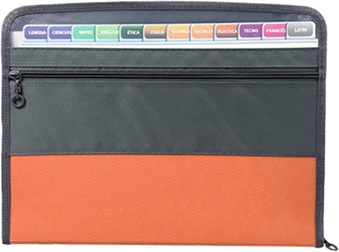 Dokumentenmappe Schreibwarentasche, mehrlagige Orgeltasche Reißverschluss Informationen Aktentasche Dokument Student Test Papierhalter Pack Klemmbrett (Farbe: C) (1 Stück) (Farbe: A) (Farbe: D)