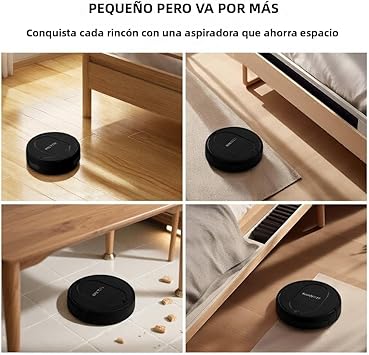 Genérico Robot Aspirador, Robot Aspirador y fregador 3 en 1 para una Limpieza Completa, autonomía de 100 Minutos, ultradelgado, eficiente y silencioso, Ideal para pelos de Animales y Suelos Duros-BB6