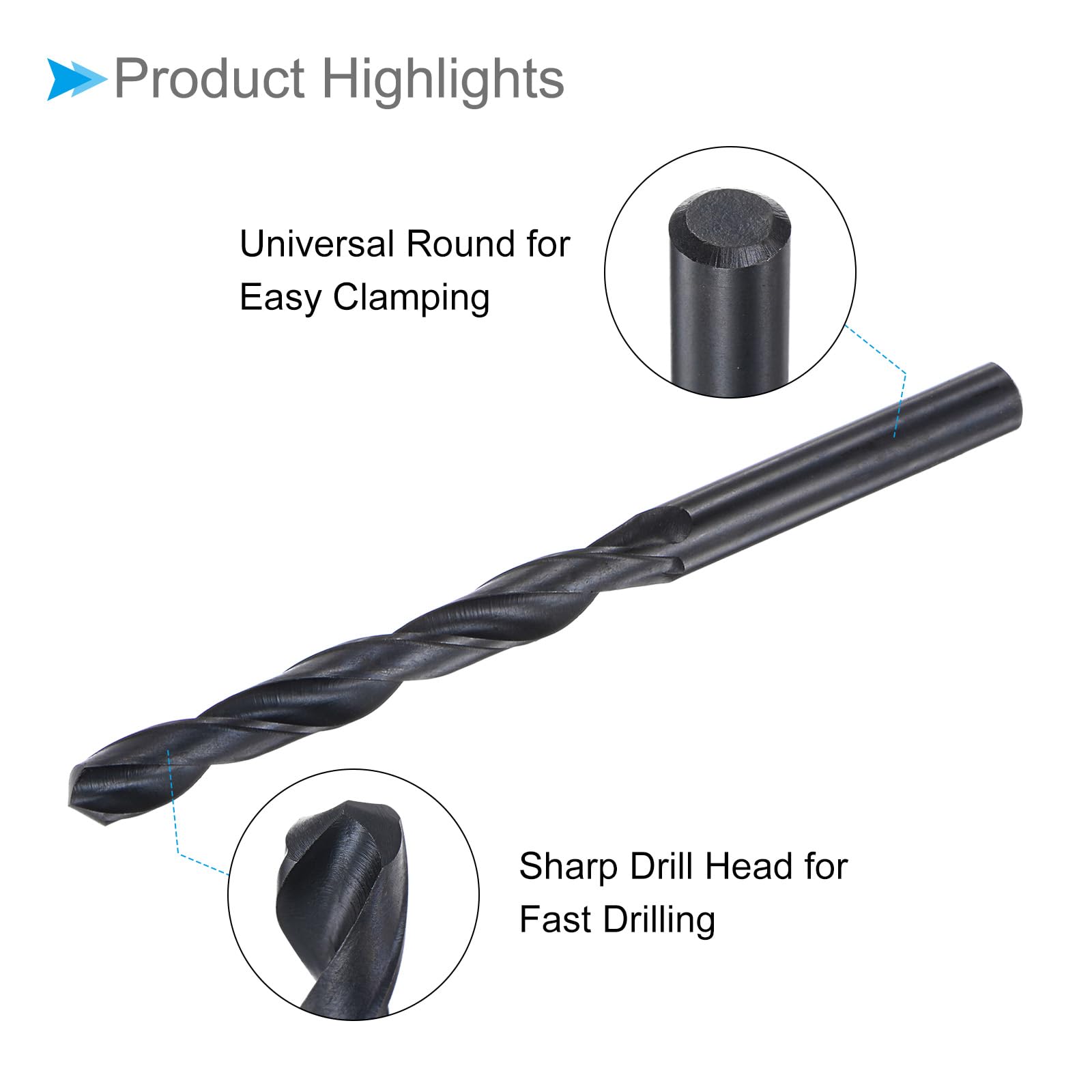 Uxcell High Speed Steel Extended Twist Drill Bits 5mm Drill Dia...