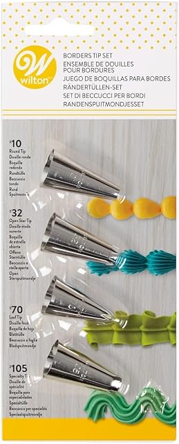 Wilton Borders Icing Piping Tip Set, 4 Pieces
