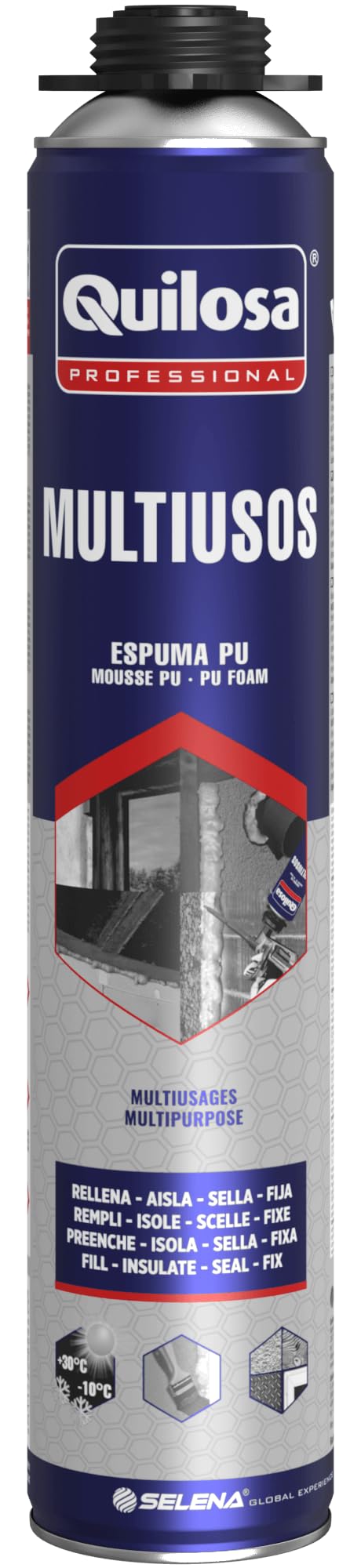 Espuma Poliuretano Pistola 700ml Multiusos Quilosa (caja 12 unidades)+ llavero Bricolemar