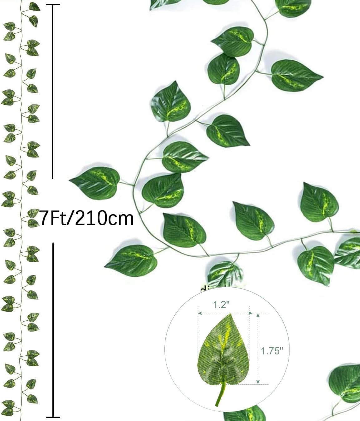 12 Pack Fake Vines for Room Decor Artificial Ivy Greenery Garland Hanging Plants Backdrop Faux Greenery Leaves for Bedroom Home Garden Wall Jungle Theme Party Wedding Decor - Image 9