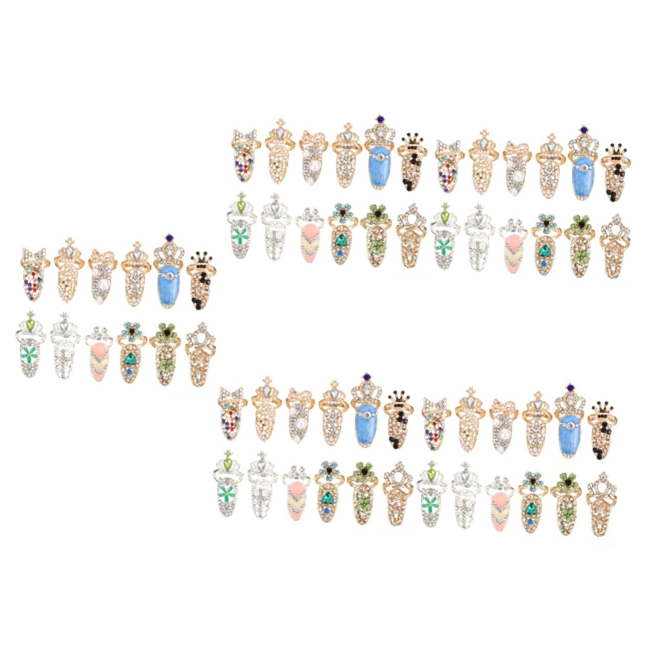 Didiseaon 5 Set Anello Per Unghie Decorazioni Unghie Decorazioni Per Unghie Artiglio Dell'unghia Ciondoli Per Unghie 3d Kit Accessori Per Manicure Decorazione Delle Unghie Lega 12 Pezzi * 5