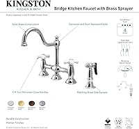 Vista 3 de Elements of Design ES3791PXBS Restoration - Grifo de cocina de montaje en cubierta de 8 pulgadas con rociador de latón, 9 pulgadas, cromo pulido