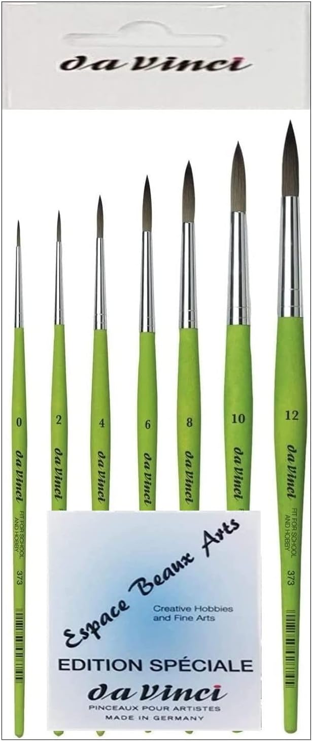 Set Pennelli Da Vinci Serie 373 - 3 Pennelli Rotondi Sintetici, Numero 0, 2, 4, Per Precisione - Foto 12