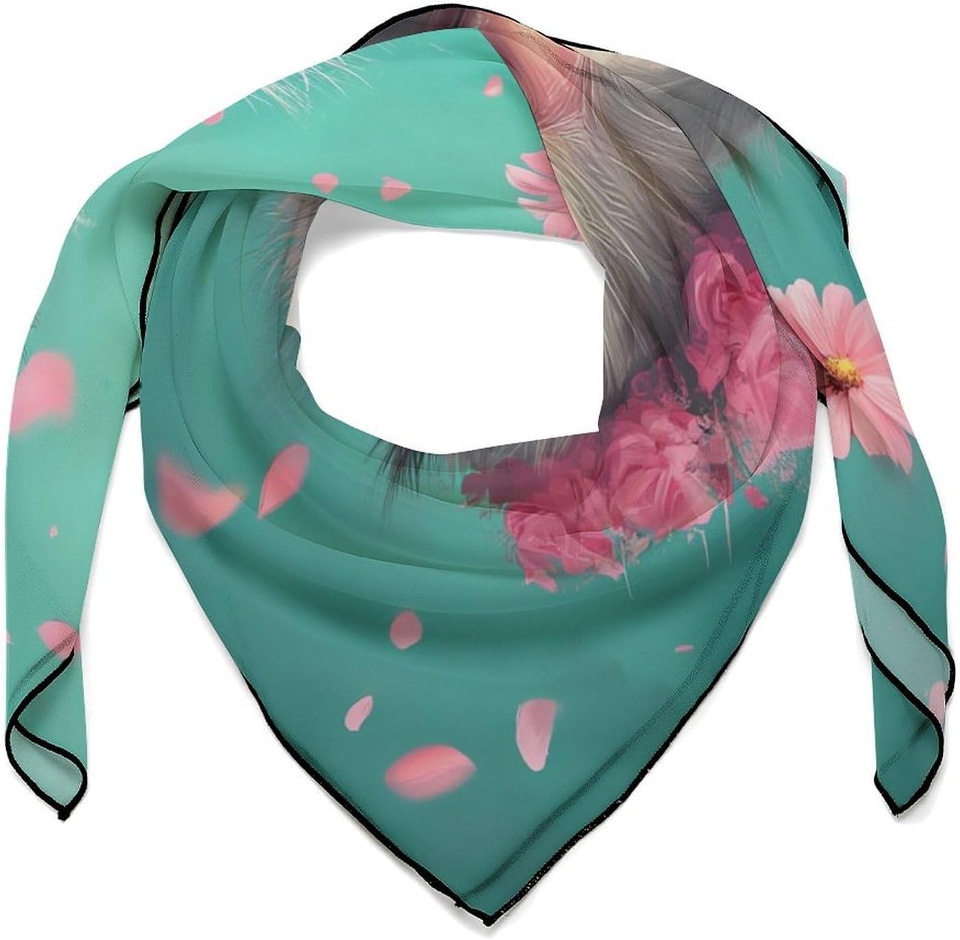 Cute Ostrich Bandana Fashion Head Scarf Square Silk Scarf Print Neck Hair Scarfs for Women Men Gifts