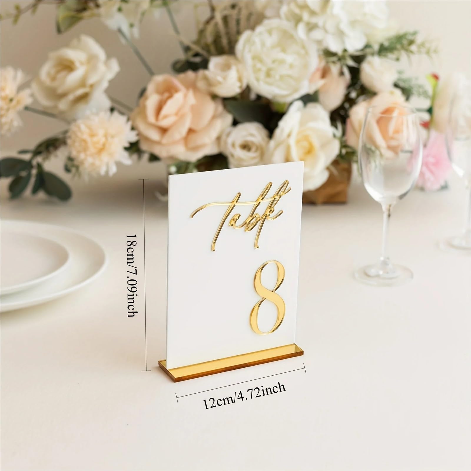 Tischnummer Halter 1-30 Digital Wedding Table Numbers Signs Seat Decoration 4.72*7.09 Inches Party Tischkartenhalter(Gold,Numbers1-15)