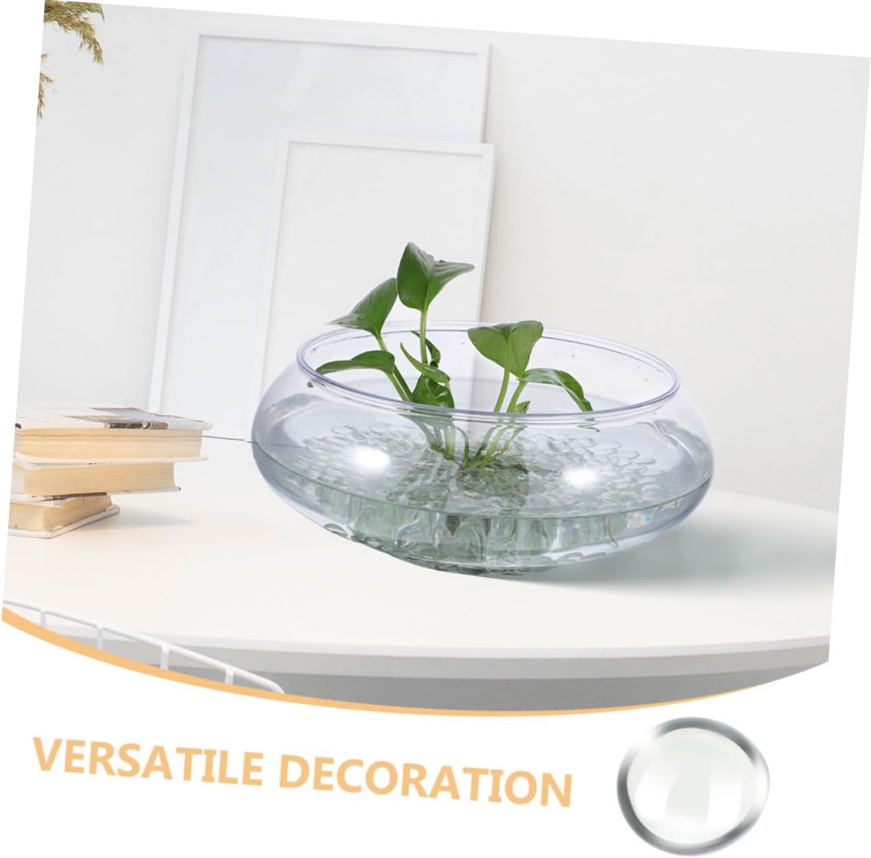 Cabilock 300pcs Flat Glass Marbles Clear Decorative Beads for Vases Aquarium Rocks and Craft Projects Versatile Transparent Fillers for Home Decor and Hydroponics