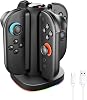 Base de carga para Nintendo Switch 2 (2025) para Joy-Con 2 | Estación de carga magnética rápida 4 en 1 con luces RGB, cable de 1 metro, soporte de carga compatible con Switch 2 Joycon 1