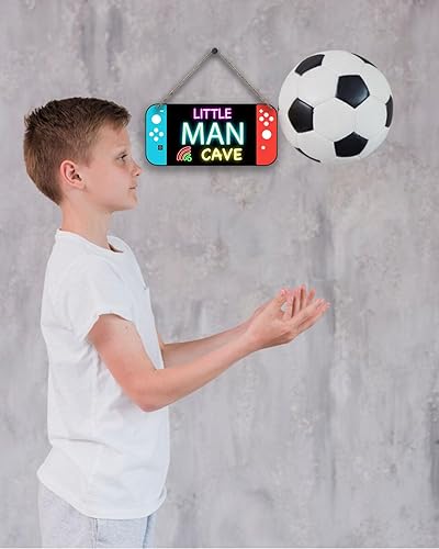 Miniatura 4 de Letrero de madera de neón para consola de juegos, decoración colgante de cueva de hombre pequeño, decoración de pared para dormitorio y sala de