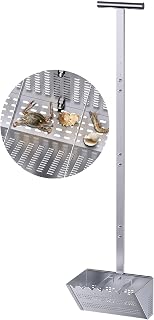 Sand Rake 47.5''，Beach Sand Rake Aluminium Alloy, Sand Flea Rake for Beach,and Wide Trapezoidal Basket