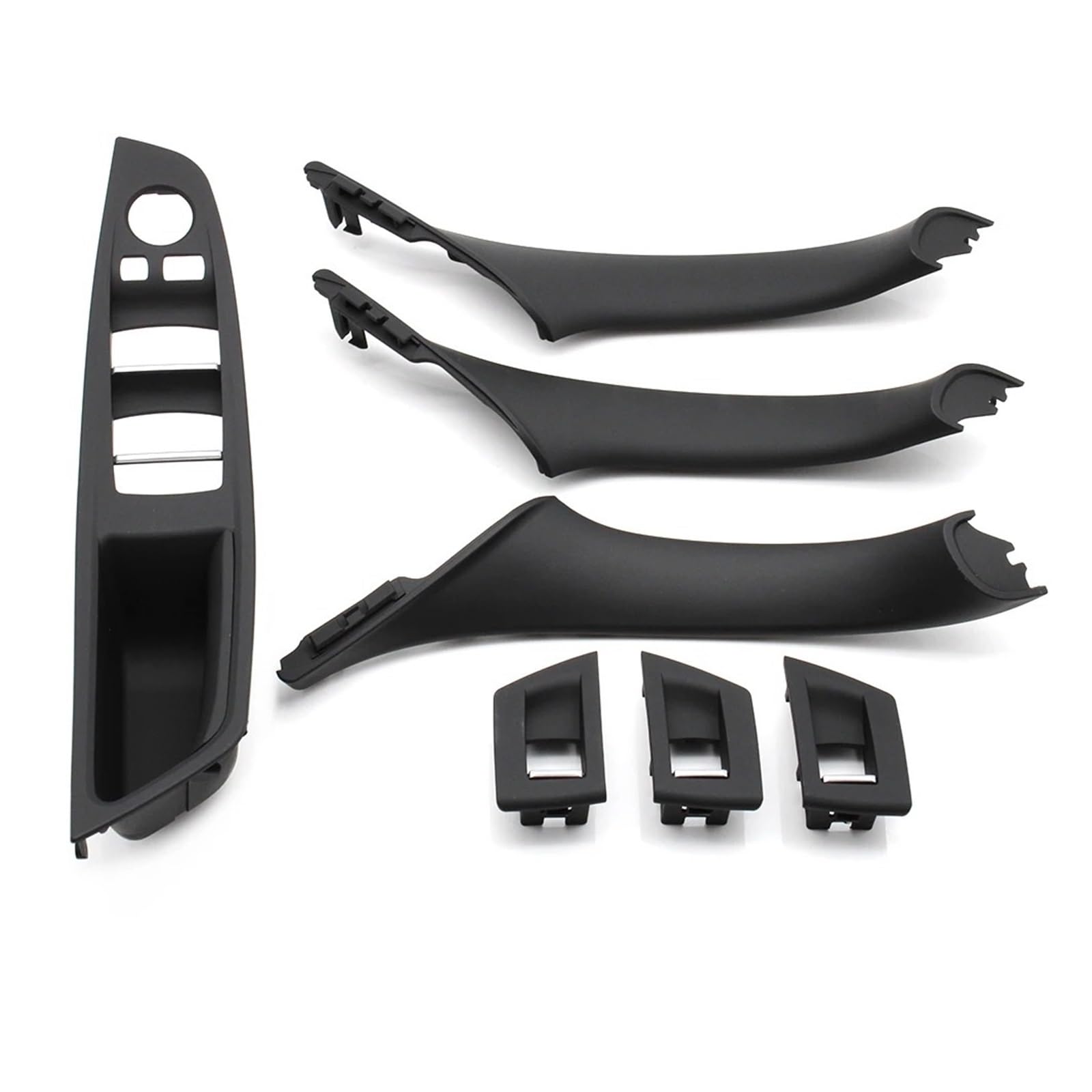 HLJNLVBN Car Interior Sticker Left Drive LHD Car Interior Door Handle Pull 7Pieces Set for BMW for 5 Series for F10 for F18 523 525 528(Model A Black)