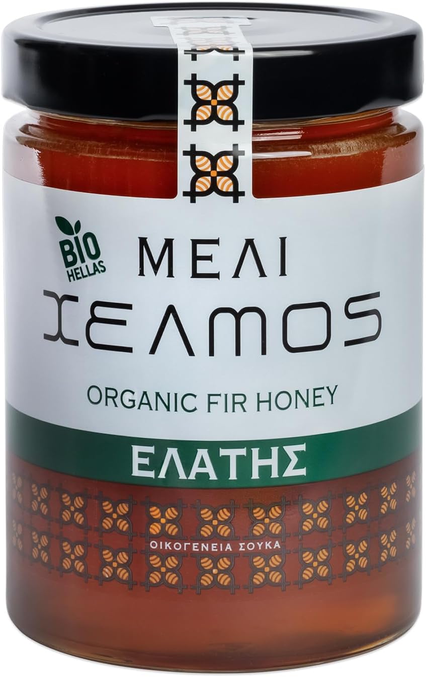 Helmos Organic Greek Fir Honey 800 g โ Premium Mountain Honey from Greece โ Raw & Natural