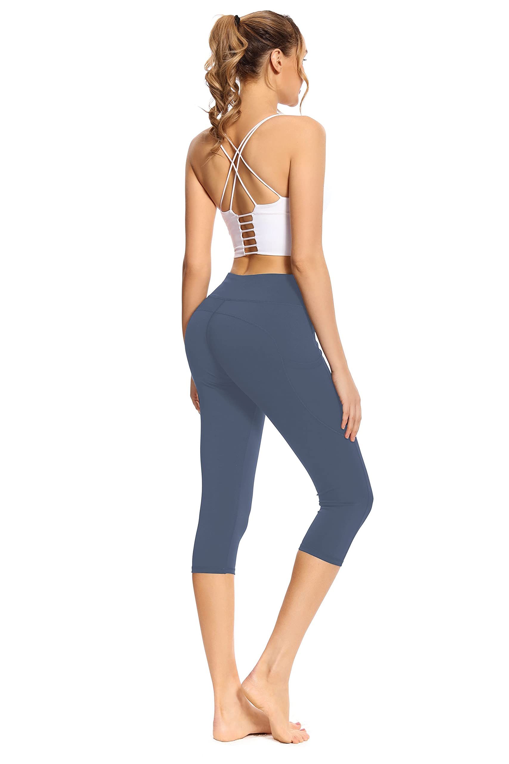 adorence Leggins Sportivi Donna (Morbido Come Un Burro, Vita Alta, 2 Tasche Laterali) Leggins Palestra Donna