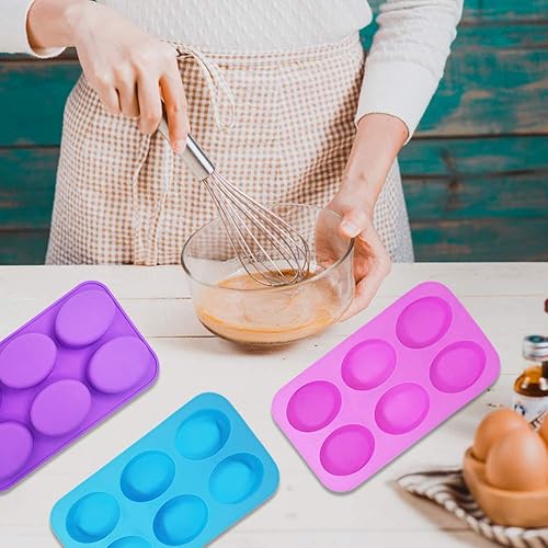 Miniatura 7 de findTop - 3 paquetes de molde de silicona para tartas de forma ovalada, molde de jabón hecho en casa para tartas, hornear, tartas, pudín, galletas,