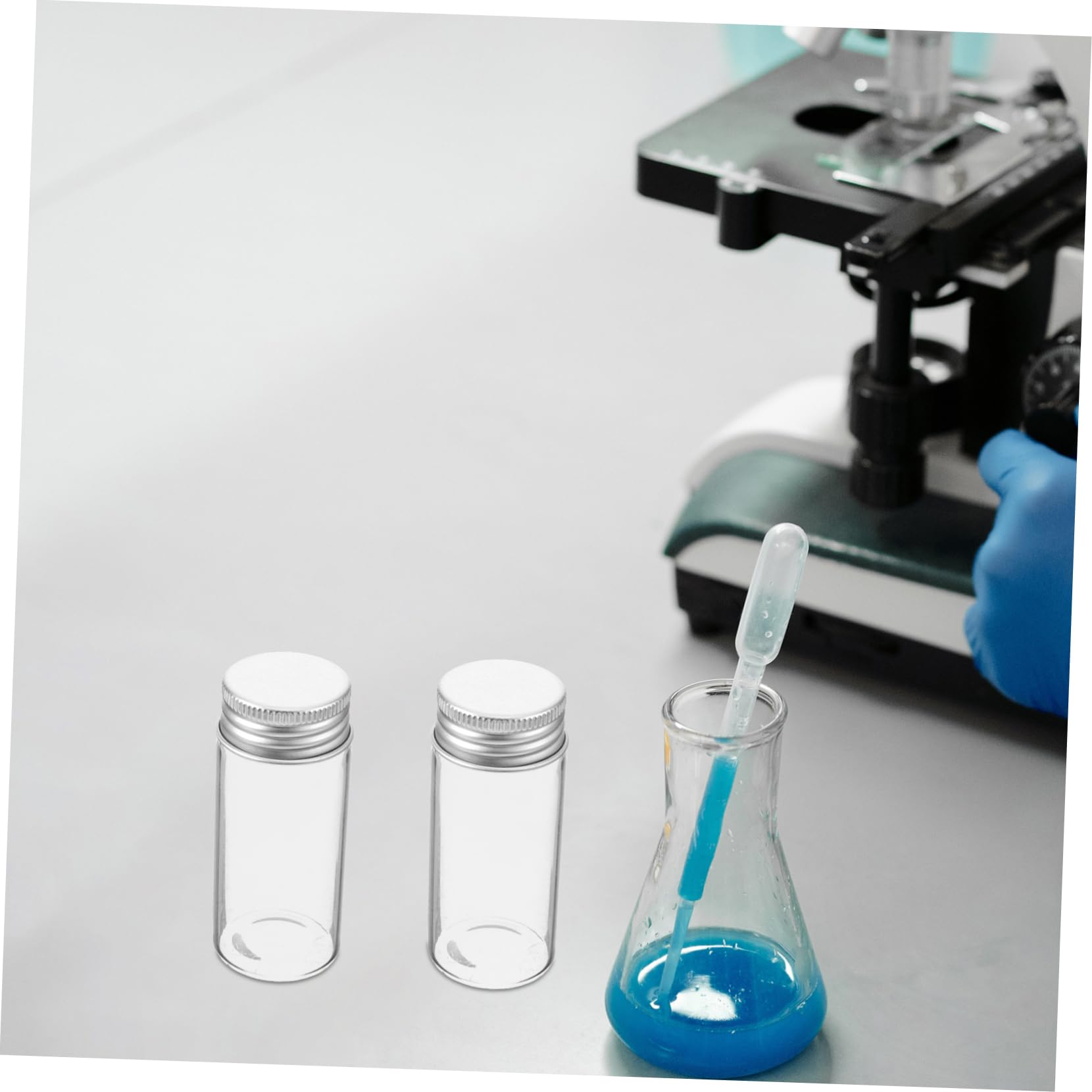 CALLARON 24stücke Glas Reagenzgläser Mit Deckel Kleine Fläschchen Volumen Auslaufsichere Reagenzgläser Mit Verschluss Durchsichtige Röhrchen Für Laborgebrauch
