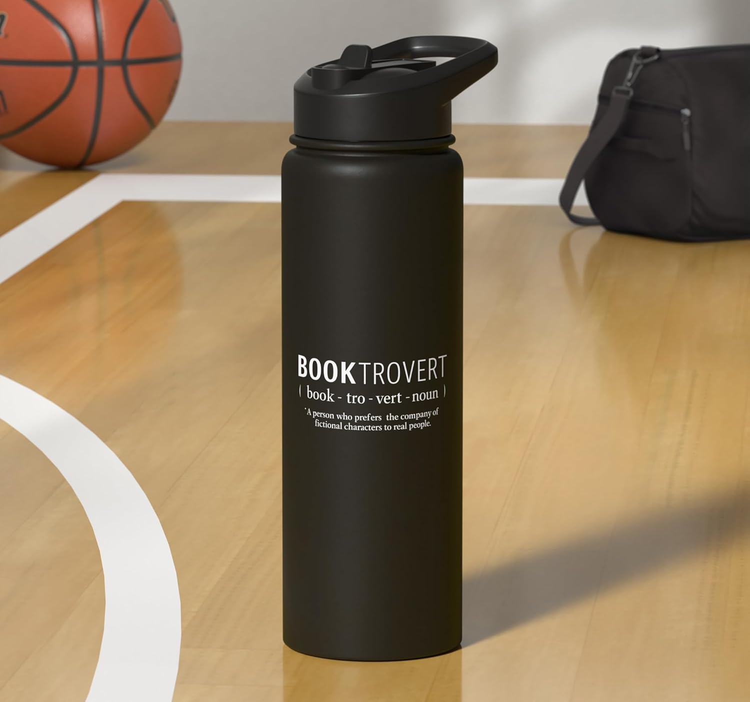 Bookworm Reading Funny Book Lover Booktrovert Definition Stainless Steel Insulated Water Bottle