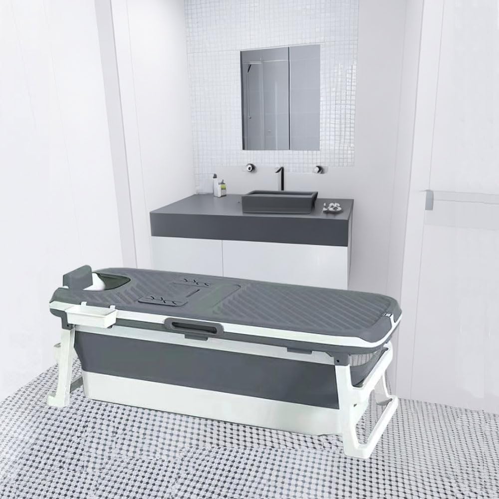 W WEYLAN TEC 60 inch Luxury Extra Large Foldable Bath Tub Bathtub for