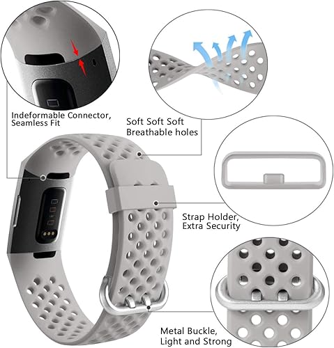 Vista 30 de Wepro - Correas de repuesto para bandas, impermeable, con orificios, transpirable, pequeña y grande, para mujeres y hombres, Negro