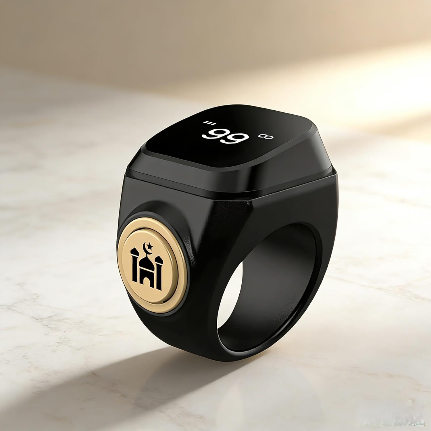 Smart Tasbih Zikr Ring,22mm(13) Muslim Digital Azan Alarm Clock,APP Support Digital Counter Prayer Reminder Rings, Waterproof 4 Digit Finger Counter zikr Ring for Muslims-image-40