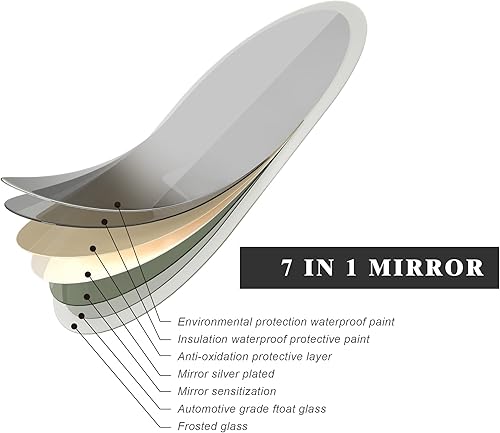 Miniatura 5 de Espejo con luz para maquillaje Espejo de tocador con luces espejo Hollywood ajustable 3 ajustes de luz de color pantalla táctil espejo de baño